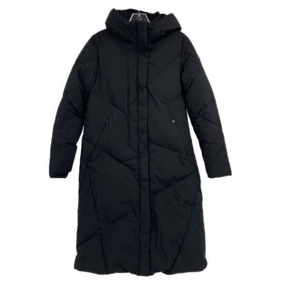 Calvin Klein Black Long Zip Puffer Coat | New With Tags - Picture 1 of 12